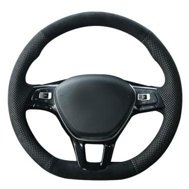 Imagem de MEWANT Capa de volante de carro com costura DIY para Golf 7/Golf Sportsvan/Polo 5/Polo 6/Up!/Arteon/Passat B8/Passat Variant/Caddy