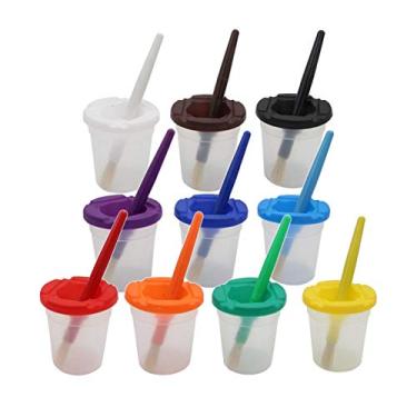 Imagem de Colaxi 10 peças de copos de tinta à prova de derramamento, ferramentas de pintura para crianças e crianças