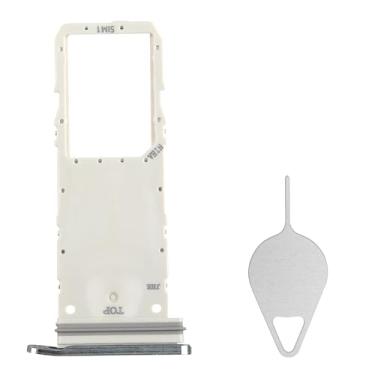 Imagem de BESJMYT Substituição da bandeja do cartão SIM para Samsung Galaxy Note20 5G (versão SIM único) Suporte adaptador de suporte de compartimento de bandeja de cartão branco místico com ejetor de agulha