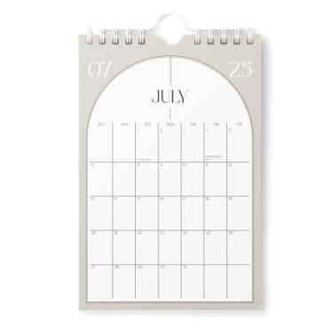 Imagem de Karto Mini calendário de parede 2025-2026 - vertical 15 x 23 cm de julho de 2025 a dezembro de 2026 - pequeno, versátil e fácil de planejar com o calendário mensal de mesa estética - bege boho