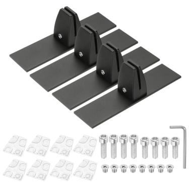 Imagem de PATIKIL Braçadeira de suporte para divisória de mesa de 4,6 x 3,3 x 6,3 cm, 4 peças, braçadeira de alumínio para divisória de mesa, suporte de proteção contra espirros para painel de mesa de