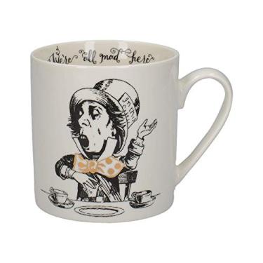 Imagem de V&A Caneca Alice no País das Maravilhas em caixa de presente, design de Chapeleiro Maluco, China Fina, Branca, 350 ml