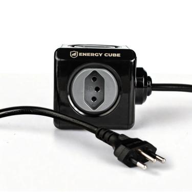 Imagem de Adaptador Bivolt Energy Cube - Preto - Com 5 Tomadas e Cabo de 1,5 M - Gshield