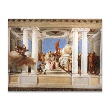 Imagem de Impressão em tela Tiepolo The Sacrifice of Iphigenia Giovanni Battista – Obra-prima rococó barroca, pintura escolar de Veneza, pintura a óleo decorativa para galeria doméstica 50 x 65 cm