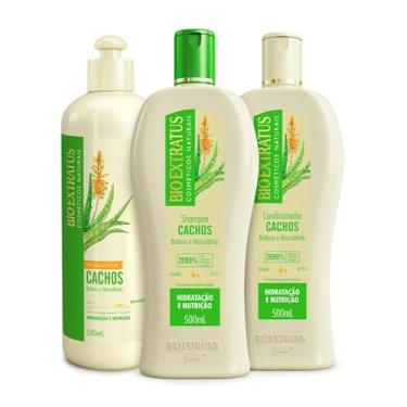 Imagem de Kit Bio Extratus Cachos (500mL) Shampoo, Condicionador e Finalizador