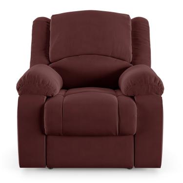 Imagem de Poltrona Do Papai Reclinável Sala De Cinema Barcelona Elétrica Touch Usb Veludo Vinho