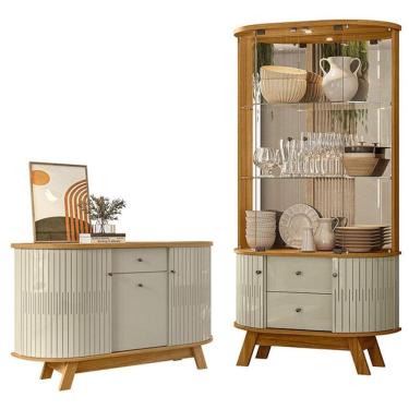 Imagem de Aparador Para Sala Buffet Monza E Cristaleira Moss Cumaru Opala Madetec