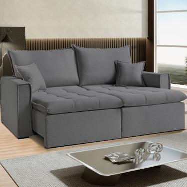 Imagem de Sofá Cama Dallas 190 Cm Sem Caixa Veludo Cinza