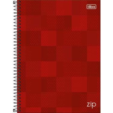 Imagem de Caderno Universitário Zip Tilibra Capa Dura Espiral - 10 Matérias 160 Folhas Vermelho