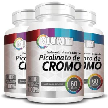 Imagem de KIt 3X Picolinato de Cromo 100% IDR 60 cápsulas - Multivita