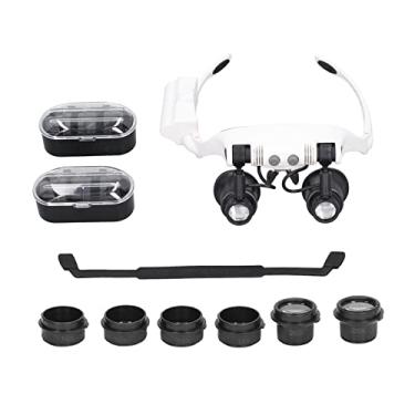 Imagem de Ligição Cabeça de Cabeça 10x 15x 20x 25x Com Luzes LED, Lupa Binocular para Joalheiros e Reparo de Relógios, Ideal para Indústria, Eletrônica, Educação, Geografia, Medicina