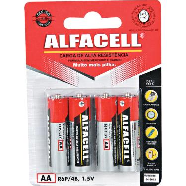 Imagem de Pilha Pequena com 4 Unidades R6P4 Alfacell