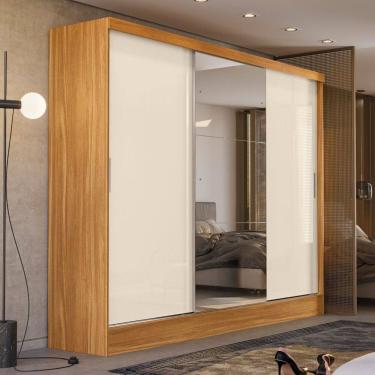 Imagem de Guarda-roupa Casal 3 Portas 202cm X 190cm Plata Cinamon/Off-White