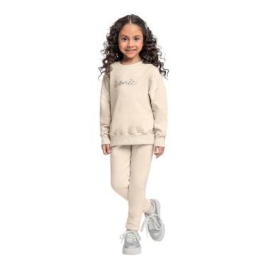 Imagem de Conjunto com Blusão e Legging em Molecotton para Menina Quimby, Bege, 