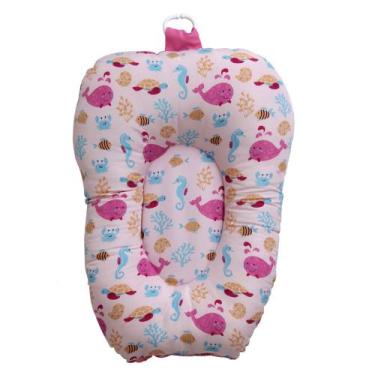 Imagem de Almofada Suporte para Banho Estampada - Baleia Rosa - Abra Cadabra