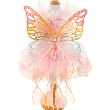 Imagem de Anelekor Butterfly Dog Costume Pink Dog Dress with Leash Ring Lolita Puppy Clothes for Small Dog Girl Halloween Cat Outfit for Kitten Chihuahua Yorkie Pomeranian (Purple, X-Small)