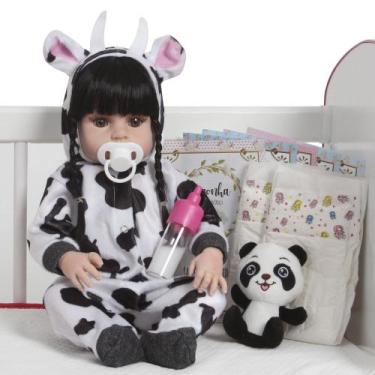 Imagem de Bebê Reborn Com Pelúcia E Acessórios Articulado Menina - Cegonha Rebor