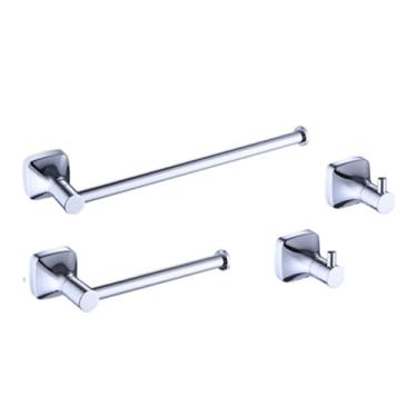 Imagem de Suporte de parede para lenços de papel, suporte para toalhas, suporte para papel higiênico, gancho para roupão, com sabonete e produtos de limpeza (conjunto de 4 peças D)