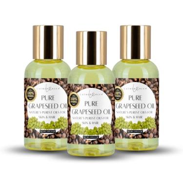 Imagem de LatherGreen Óleo de Semente de Uva 100% Puro – Leve e de Rápida Absorção para Cuidados com a Pele e Cabelos, 2onças