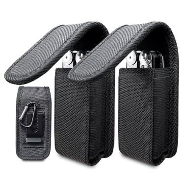 Imagem de Pacote com 2 bainhas multiferramentas, organizador de bolsa de cinto EDC para homens, bainha de ferramentas compatível com ferramenta dobrável Leatherman, suporte de coldre de ferramenta de cinto