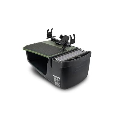 Imagem de AutoExec Mesa de carro AE-GMEF-PS-PM-AG Efficiency GripMaster para sua estação de trabalho de veículos e escritório móvel, verde exército com suporte de impressora e suporte para telefone