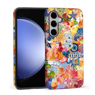 Imagem de DAIZAG Capa para Samsung Galaxy S24 Plus, linda capa de telefone para meninas e mulheres, resistente a arranhões, à prova de choque, colagem de frutas marinhas tropicais