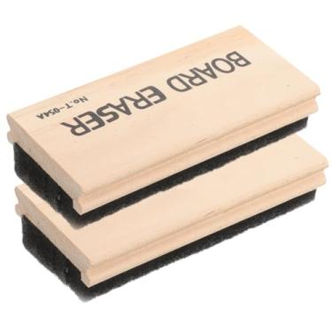 Imagem de Tofficu Borracha de madeira preta para quadro 2 peças limpador espanadores apagador de lousa apagador a seco para sala de aula em casa escritório escolar