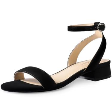 Imagem de Ankis Sandálias femininas pretas nude brancas vermelhas confortáveis para caminhada com tiras abertas sandálias femininas elegantes verão 2,5 cm salto baixo plano ajustável tira no tornozelo sapatos