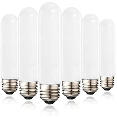 Imagem de XININSUN Lâmpadas LED foscas T10 luz do dia branca 4000K, lâmpadas LED T10 reguláveis, equivalente a 60-75 watts, lâmpadas tubulares LED de 8W, lâmpada de base E26 para lâmpada de mesa, banheiro