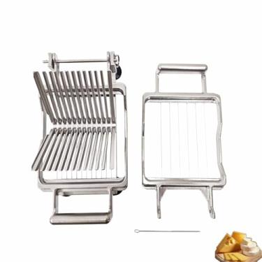Imagem de INTBUYING Cortador de queijo comercial, cortador de queijo com fio de aço inoxidável, máquina de tábua de cortar manteiga para cozinha, cozinhar arame, 1 cm e 2 cm