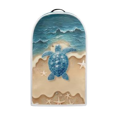 Imagem de Talayituse Capa para liquidificador com estampa de estrela do mar de tartaruga de praia, capa de proteção de impressão digital para batedeira ou máquina de café, capas de eletrodomésticos de cozinha