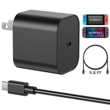 Imagem de Carregador MENEEA 60W AC Adaptador para Nintendo Switch 2 com cabo