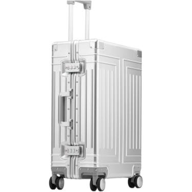 Imagem de Malas De Viagem De Alumínio E Liga De Magnésio Mala De Metal De Roda Universal Portátil Toda Em Alumínio Para Viagens De Negócios, A, 26in