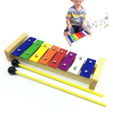 Imagem de Metalofone Xilofone Infantil 8 Notas Rítmica Pequeno MXP