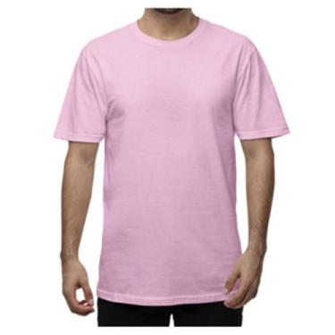 Imagem de Camisetas Masculina Lisa Algodão 100% Confortável - Sete Malhas, Rosa,