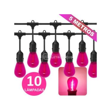 Imagem de Varal com 10 Lâmpadas LED 1W E27 110V, 5 Metros Decoração e Economia K