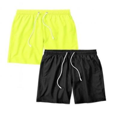Imagem de Kit 2 Shorts Bermuda Masculino Tactel Liso Praia Academia-Masculino