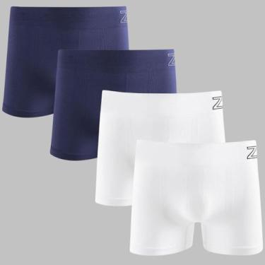 Imagem de Kit 4 Cueca Boxer Masculina Zee rucci Microfibra Poliamida Original - 