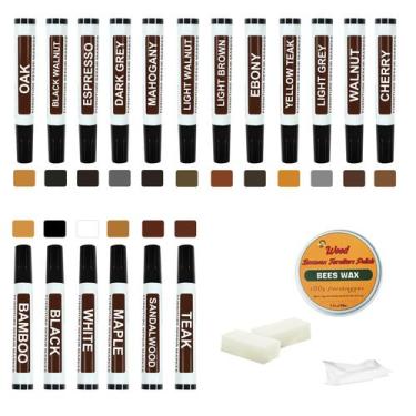 Imagem de Kit de retoque de marcadores de móveis A-HEYIDA 18 cores com cera de a