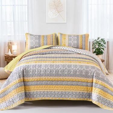 Imagem de Conjunto de edredões WONGS BEDDING Boho Queen Size Yellow Bohemian