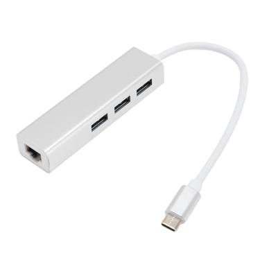 Imagem de Adaptador USB para Ethernet 1000Mbps Tipo de alta velocidade C3.0 para USB3.0 RJ45 Adaptador de rede Gigabit Compatível com XP 7 8 10 Linux OS X Alumínio portátil leve portátil