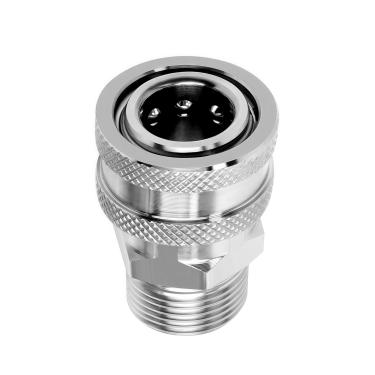 Imagem de BWCXR Adaptador giratório para lavadora de pressão de aço inoxidável M22 a 3/20.3 cm, conexão rápida para mangueira de lavadora, 5000 psi, compatível com várias lavadoras de pressão, mangueiras e