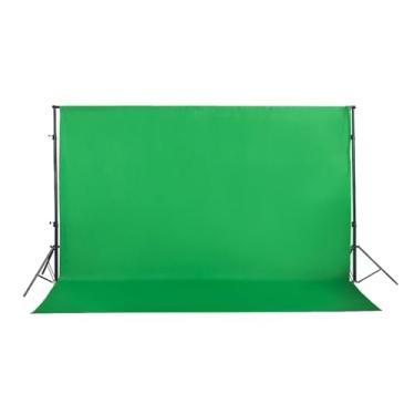 Imagem de HMTfoto Tela de fundo verde para foto de fundo de musselina Chromakey para fotografia de estúdio de vídeo e fotografia de fundo (verde, 3 x 2 m)