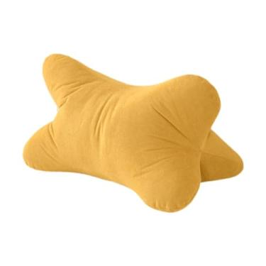 Imagem de Ysyqkn Travesseiro de apoio para as costas, travesseiro de pescoço para ombros, almofada compacta e macia para as costas, encosto para quarto, cama, Amarelo