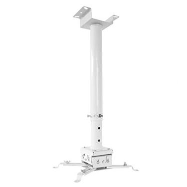 Imagem de Suporte universal para projetor de teto ou suporte de parede para a maioria dos projetores + inclinação de -15° - rotação de 360° - suporte de projetor ajustável em altura (cor: branco, tamanho: 35-50