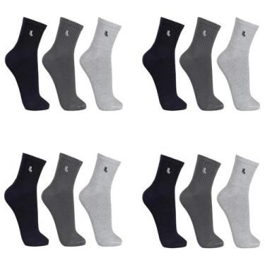 Imagem de Kit Com 12 Pares de Meias Lupo Adulto Am Walk Cano Medio Original, Pre