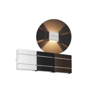 Imagem de Kit 6 Arandelas Alumínio 2 Focos 2 Frisos Muro Parede Mf103 - Mega For