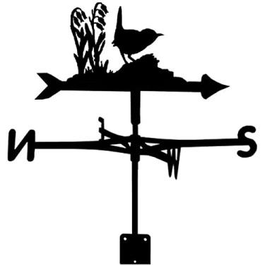 Imagem de LaYiQimn Cata-vento, pintinho, decoração de arte, cata-vento de aço inoxidável, cata-vento durável, ferramentas de medição, indicador de direção do vento para decoração de jardim (E)