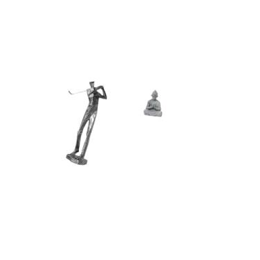 Imagem de Fenteer Estatueta de Resina de Buda Golfista, Escultura Moderna de Macaco Golfista, Colecionável, Amante Do Golfe, Budista, Miniatura, Decoração de Sol Wukong