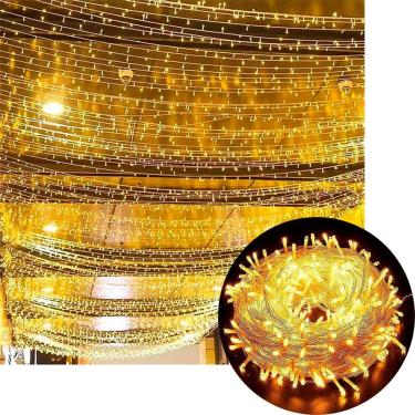 Imagem de Pisca Cordão Varal Natal 300 Lâmpadas LEDs Amarelo 220v 25m
